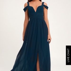 Lulus ocean of elegance navy blue dress